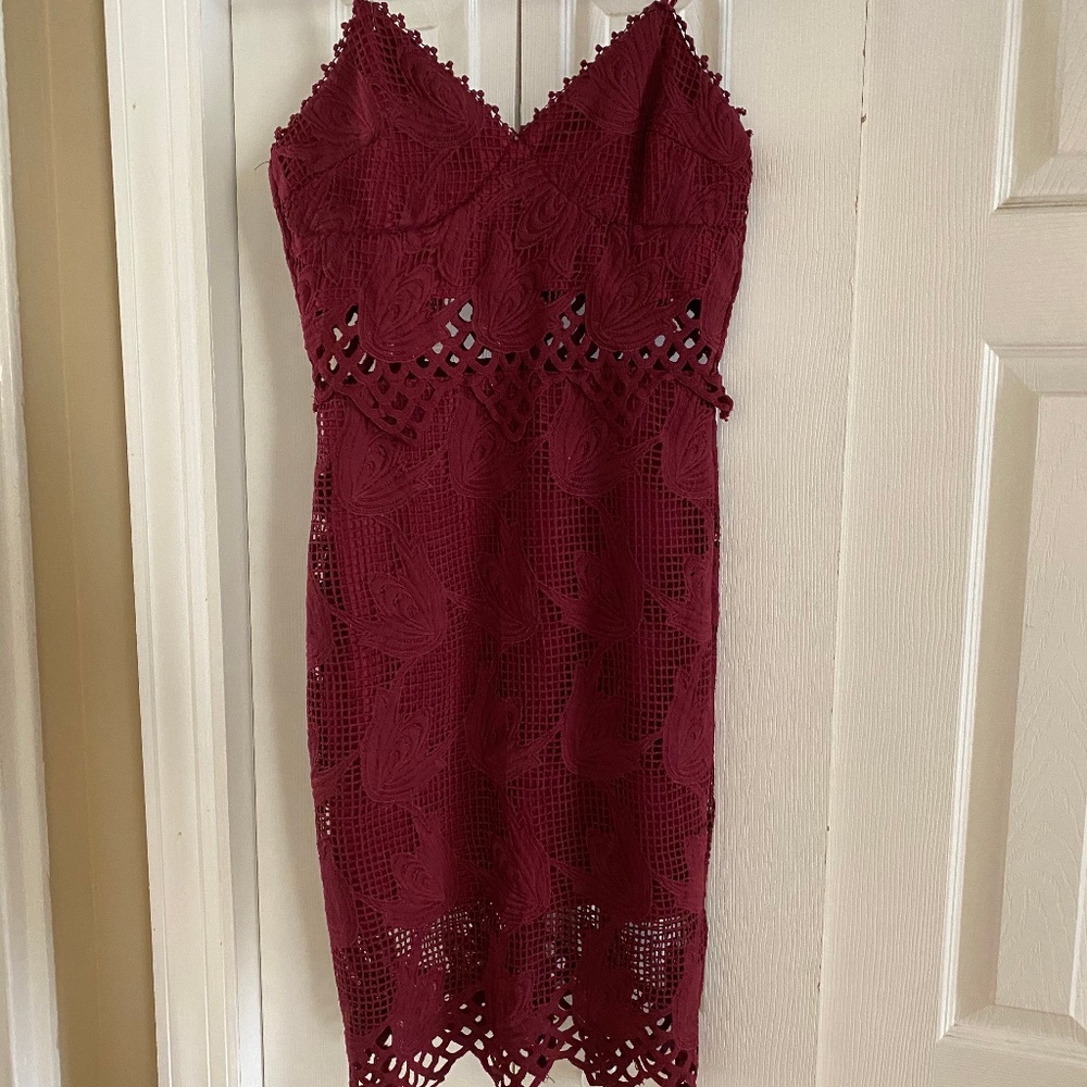 Aqua Red Midi Dress